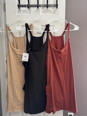 Everyday Square-Neck Cami Tank - Black, Tan, Rust